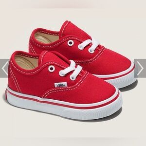Vans Kids Red Canvas Sneakers - toddler 7